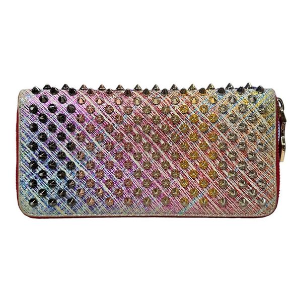 🧧SOLD🧧CHRISTIAN LOUBOUTIN Panettone unicorn suede spikes wallet Sold Out - Picture 1 of 16